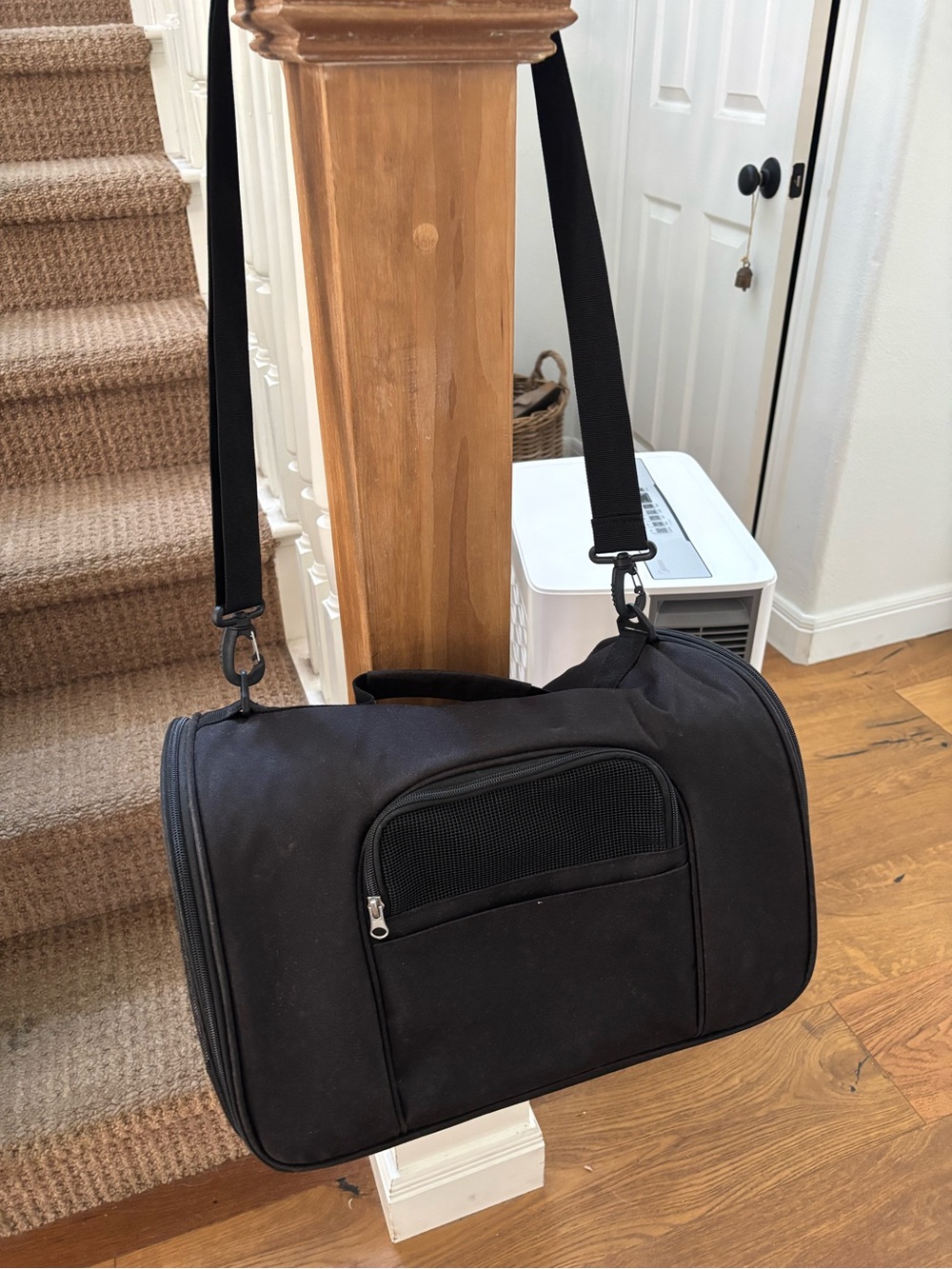 Black Soft-Sided Pet Carrier with Adjustable Shoulder Strap - Unbranded